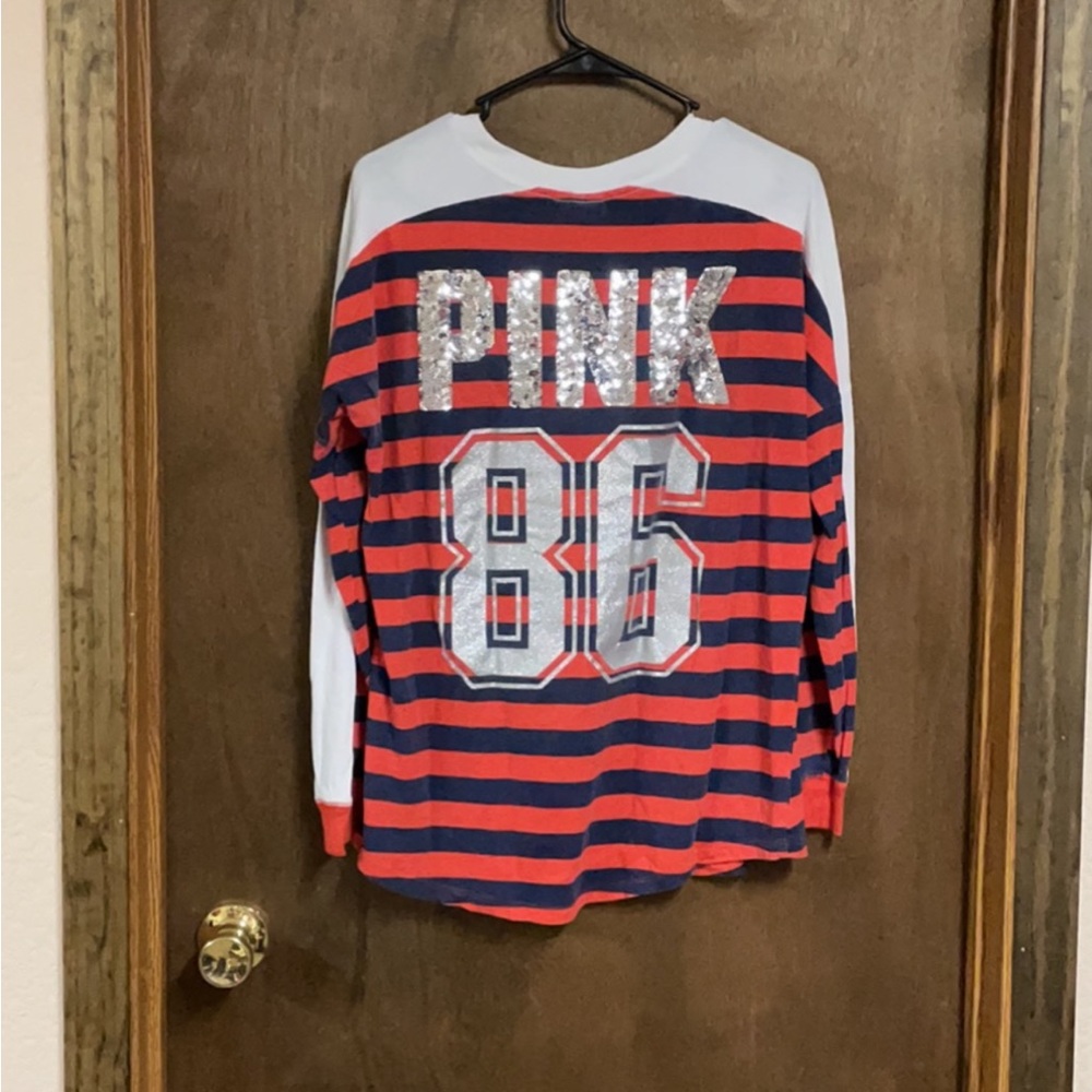 Victorias Secret Pink Bling Long Sleeve Shirt Extra Small